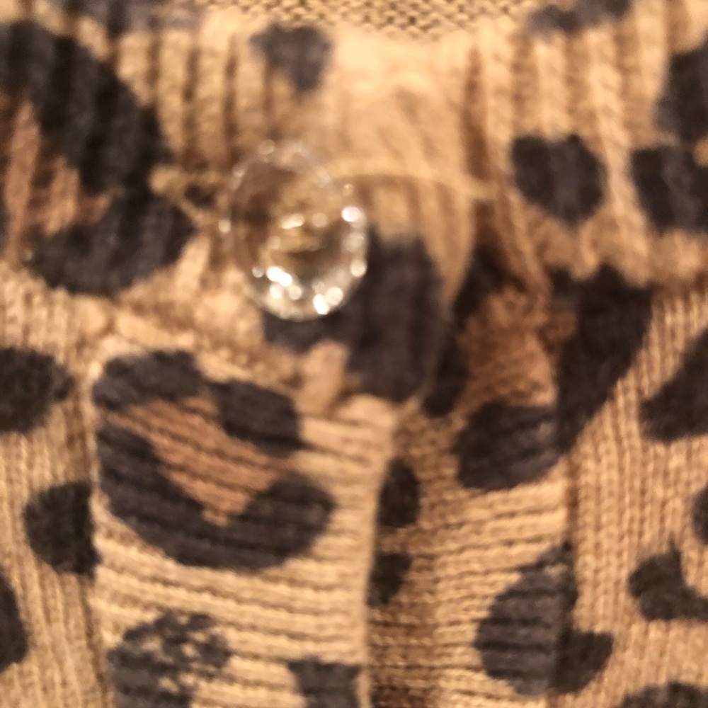 Leopard print button down sweater - Picture 2 of 4